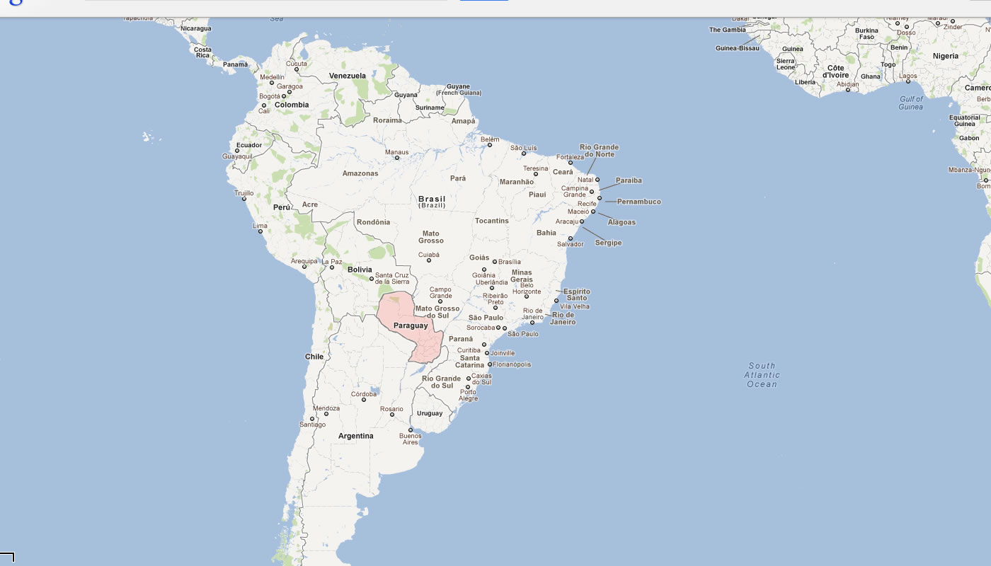 carte du Paraguay sud amerique